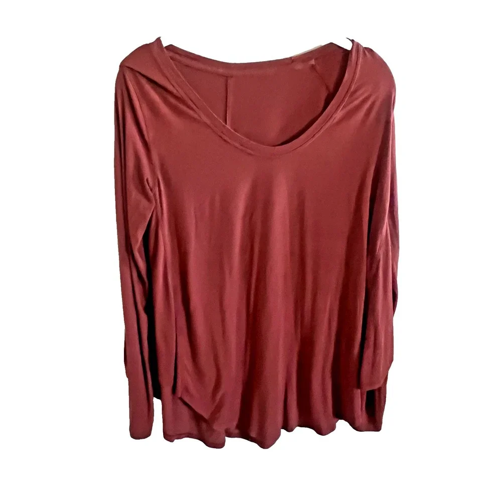Lululemon Oversized Loose fit Longsleeve scoopneck top burnt orange‎ Athleisure